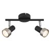 Mason Plafonnier, Spot de plafond, Applique murale, Spot mural Luminaires Globo Lighting Chrome, Noir, 2 lumières