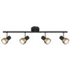 Mason Plafonnier, Spot de plafond, Applique murale, Spot mural Luminaires Globo Lighting Chrome, Noir, 4 lumières