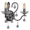 Camila Applique murale Luminaires Globo Lighting Chrome, Noir, 2 lumières