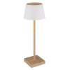 Gregoir Lampe à poser Luminaires Globo Lighting LED Bois foncé, Écru, 1 lumière