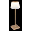 Gregoir Lampe à poser Luminaires Globo Lighting LED Bois foncé, Écru, 1 lumière