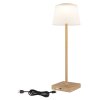 Gregoir Lampe à poser Luminaires Globo Lighting LED Bois foncé, Écru, 1 lumière