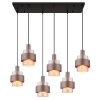 Milley Suspension Luminaires Globo Lighting Noir, 6 lumières