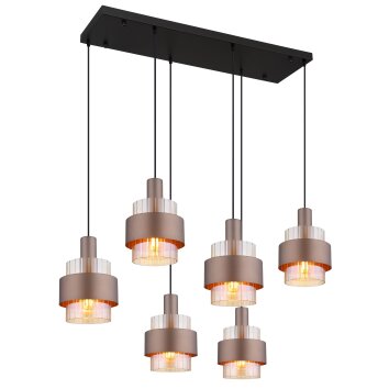 Milley Suspension Luminaires Globo Lighting Noir, 6 lumières