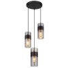 Scarfina Suspension Luminaires Globo Lighting Noir, 3 lumières