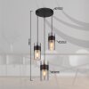 Scarfina Suspension Luminaires Globo Lighting Noir, 3 lumières