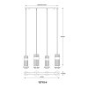 Scarfina Suspension Luminaires Globo Lighting Noir, 4 lumières