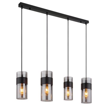 Scarfina Suspension Luminaires Globo Lighting Noir, 4 lumières