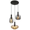 Valletta Suspension Luminaires Globo Lighting Noir, 3 lumières