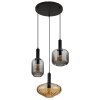 Valletta Suspension Luminaires Globo Lighting Noir, 3 lumières