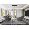 Valletta Suspension Luminaires Globo Lighting Noir, 6 lumières