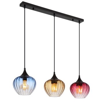 Sander Suspension Luminaires Globo Lighting Noir, 3 lumières