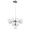 Grappy Suspension Luminaires Globo Lighting Nickel mat, 13 lumières