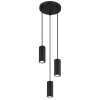 James Suspension Luminaires Globo Lighting Noir, 3 lumières