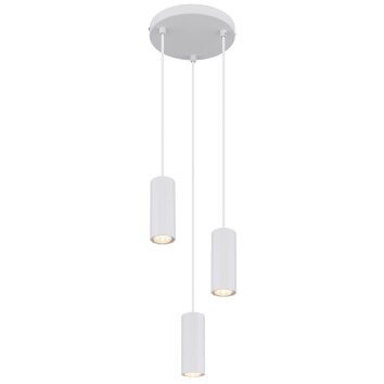 James Suspension Luminaires Globo Lighting Blanc, 3 lumières