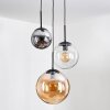 Gastor Suspension, Boule lumineuse 30 cm Ambre, Clair, Fumé, 3 lumières