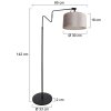 Linstrøm Lampadaire Luminaires Steinhauer Noir, 1 lumière