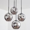 Ripoll Suspension, Boule lumineuse, Suspension Chrome, Fumé, 4 lumières