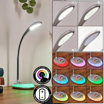 Sneslev Lampe de bureau, Lampe à poser LED Argenté, 1 lumière, Changeur de couleurs