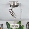 Gropptorp Plafonnier, Spot de plafond Luminaires Trio LED Nickel mat, 1 lumière