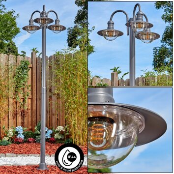 Elima Luminaire extérieur, Réverbère, Eclairage de chemin Anthracite, 3 lumières