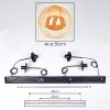 Gastor Suspension, Boule lumineuse, Suspension Ambre, 4 lumières