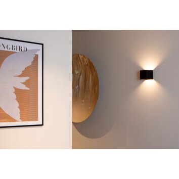 VERTIGO Applique murale Luminaires Lucide LED Noir, 1 lumière, Détecteur de mouvement