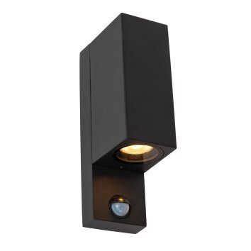 IR Lampe murale d´extérieur Luminaires Lucide Noir, 2 lumières, Détecteur de mouvement