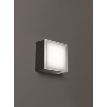 Jachenau Plafonnier, Applique murale Luminaires LCD LED Anthracite, 1 lumière