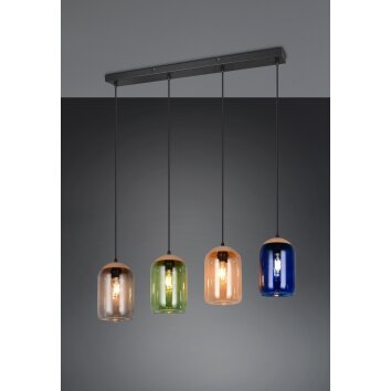 Cork Suspension Luminaires Trio Noir, 4 lumières