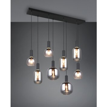 Diva Suspension Luminaires Trio Noir, 8 lumières