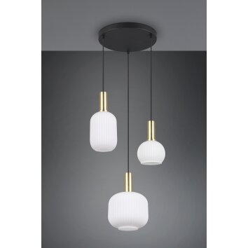 Diva Suspension Luminaires Trio Laiton, 3 lumières