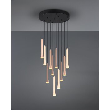 Fiato Suspension Luminaires Trio LED Noir, 11 lumières