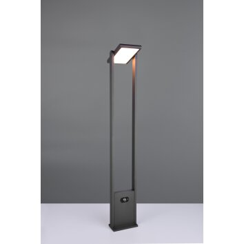 Malawi Lampadaire d\'extérieur Luminaires Trio LED Anthracite, 1 lumière, Détecteur de mouvement