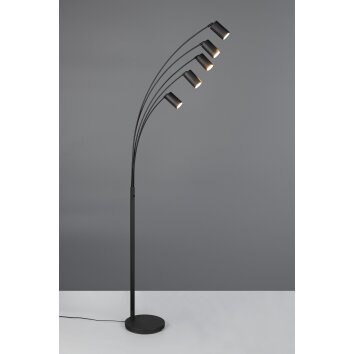 Marley Lampadaire Luminaires Trio Noir, 5 lumières