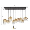 Escusa Suspension Anthracite, 9 lumières