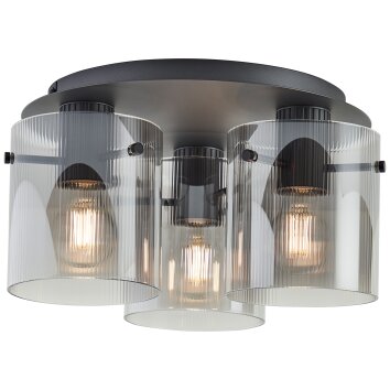 Riffelini Plafonnier Luminaires Brilliant Noir, 3 lumières