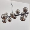 Chehalis Boule lumineuse, Suspension Chrome, Fumé, 10 lumières