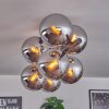 Gastor Plafonnier, Boule lumineuse Chrome, Fumé, 8 lumières