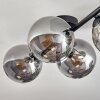 Gastor Plafonnier, Boule lumineuse Chrome, Fumé, 4 lumières