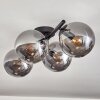 Gastor Plafonnier, Boule lumineuse Chrome, Fumé, 4 lumières