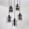 Hasvik Suspension, Suspension Chrome, Noir, 5 lumières