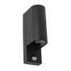 IR Lampe murale d´extérieur Luminaires Lucide Noir, 2 lumières, Détecteur de mouvement