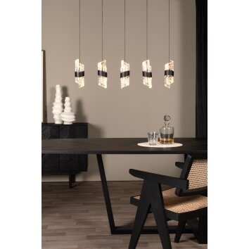 KLIGANDE Suspension Luminaires Lucide LED Noir, 5 lumières