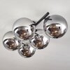 Gastor Plafonnier, Boule lumineuse Chrome, Fumé, 5 lumières