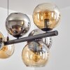 Gastor Suspension, Boule lumineuse, Suspension Ambre, Chrome, Fumé, 10 lumières