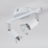 Gjedso Plafonnier, Spot de plafond LED Chrome, Blanc, 2 lumières