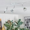 Gjedso Plafonnier, Spot de plafond LED Chrome, Blanc, 3 lumières