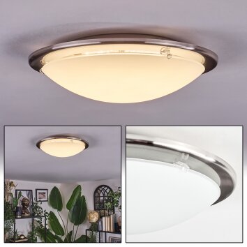 Brena Plafonnier LED Nickel mat, 1 lumière