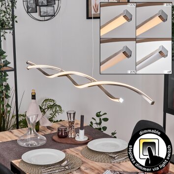 Radogna Suspension, Suspension LED Argenté, 2 lumières